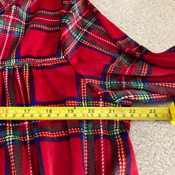 Aria Collections red plaid super soft velour long sleeve nightgown XL - Picture 10 of 10
